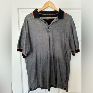 *VINTAGE* TaylorMade Gray Polo with Black Collar and Orange Trim